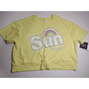 Grayson Threads Girls Yellow Sun Hawaii Rainbow Graphic Crewneck Size M